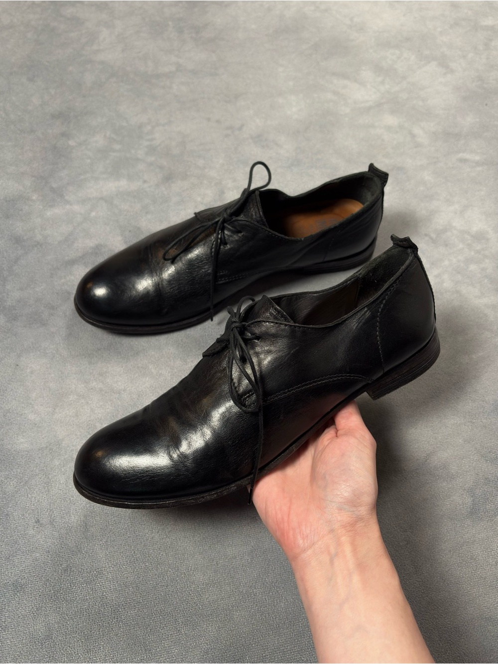 RARE MOMA Black Leather Avantgarde Artisanal Italian Luxury Derby Shoes RRP750$+